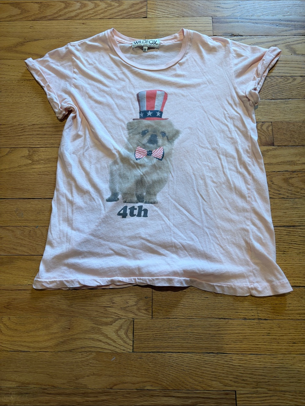 Wildfox Women’s Pink 4th of July Graphic Tee. Size S.